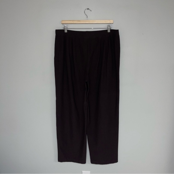 Eileen Fisher Pants Women's Size 1X Dark Brown Wide Leg Flowy Stretch Viscose - Picture 5 of 8